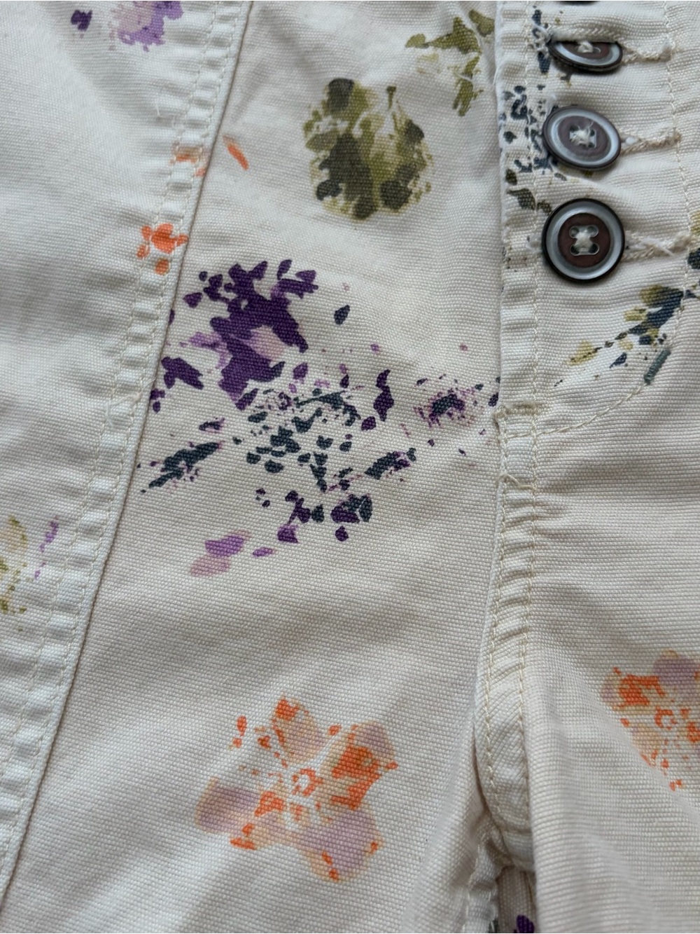 Pilcro The Wanderer Painterly Print Utility Shorts 29 High Rise Anthropologie - Picture 3 of 16